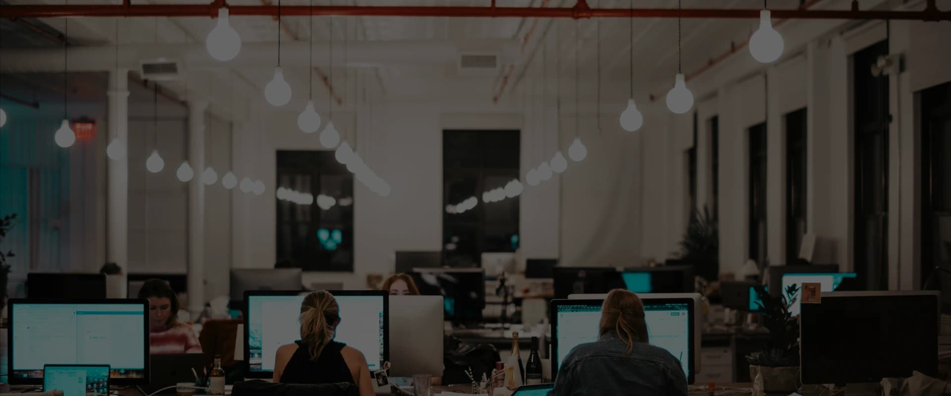 Digital marketing team working in modern office